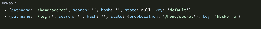 console log with history obj